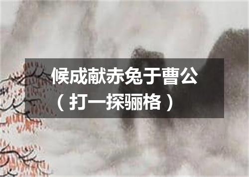 候成献赤兔于曹公（打一探骊格）