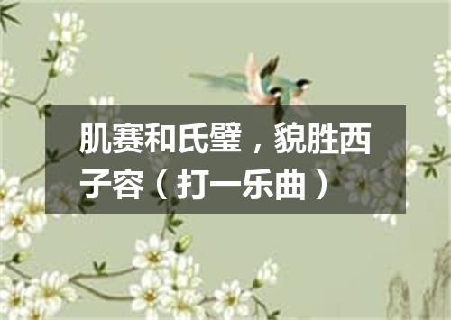 肌赛和氏璧，貌胜西子容（打一乐曲）