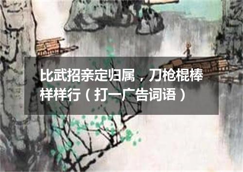 比武招亲定归属，刀枪棍棒样样行（打一广告词语）