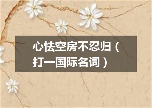 心怯空房不忍归（打一国际名词）