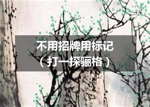 不用招牌用标记（打一探骊格）