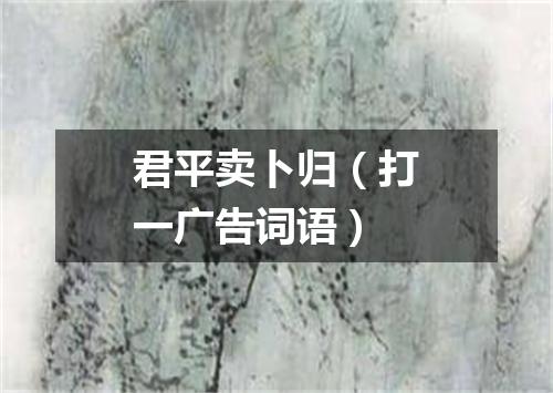 君平卖卜归（打一广告词语）