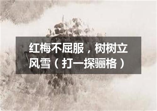 红梅不屈服，树树立风雪（打一探骊格）