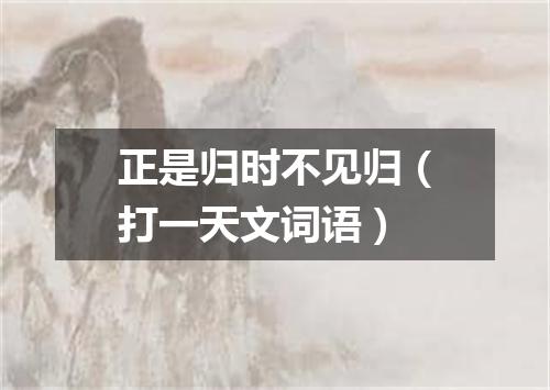 正是归时不见归（打一天文词语）