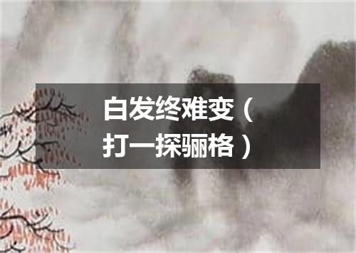 白发终难变（打一探骊格）