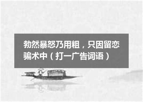 勃然暴怒乃用粗，只因留恋骗术中（打一广告词语）