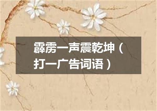 霹雳一声震乾坤（打一广告词语）