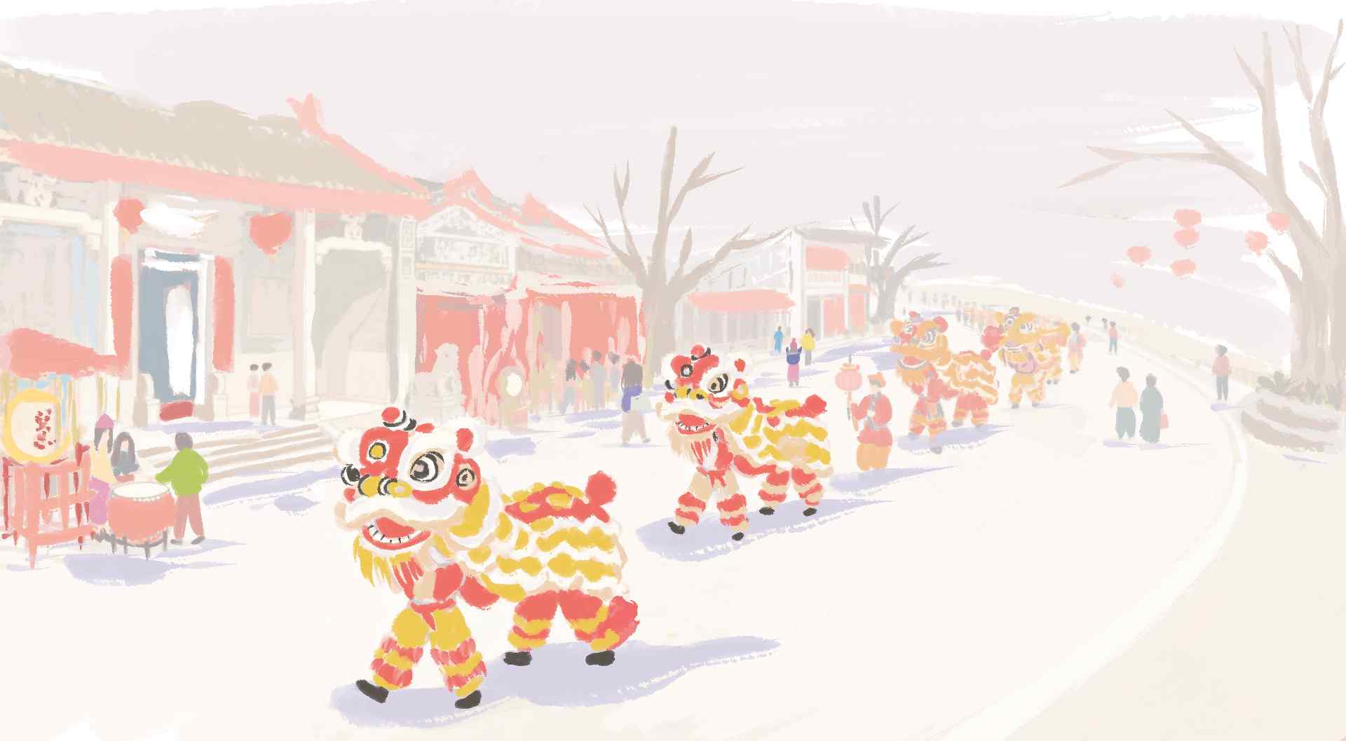 醒狮跃岁闹新春