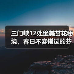 三门峡12处绝美赏花秘境，春日不容错过的芬芳之旅（图4）