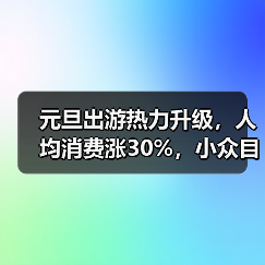 元旦出游热力升级，人均消费涨30%，小众目的地受追捧（图2）